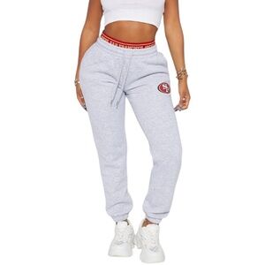 NWT FASHION NOVA Rare NFL football 49ers Raise The Bar Sweatpants - Grey XS